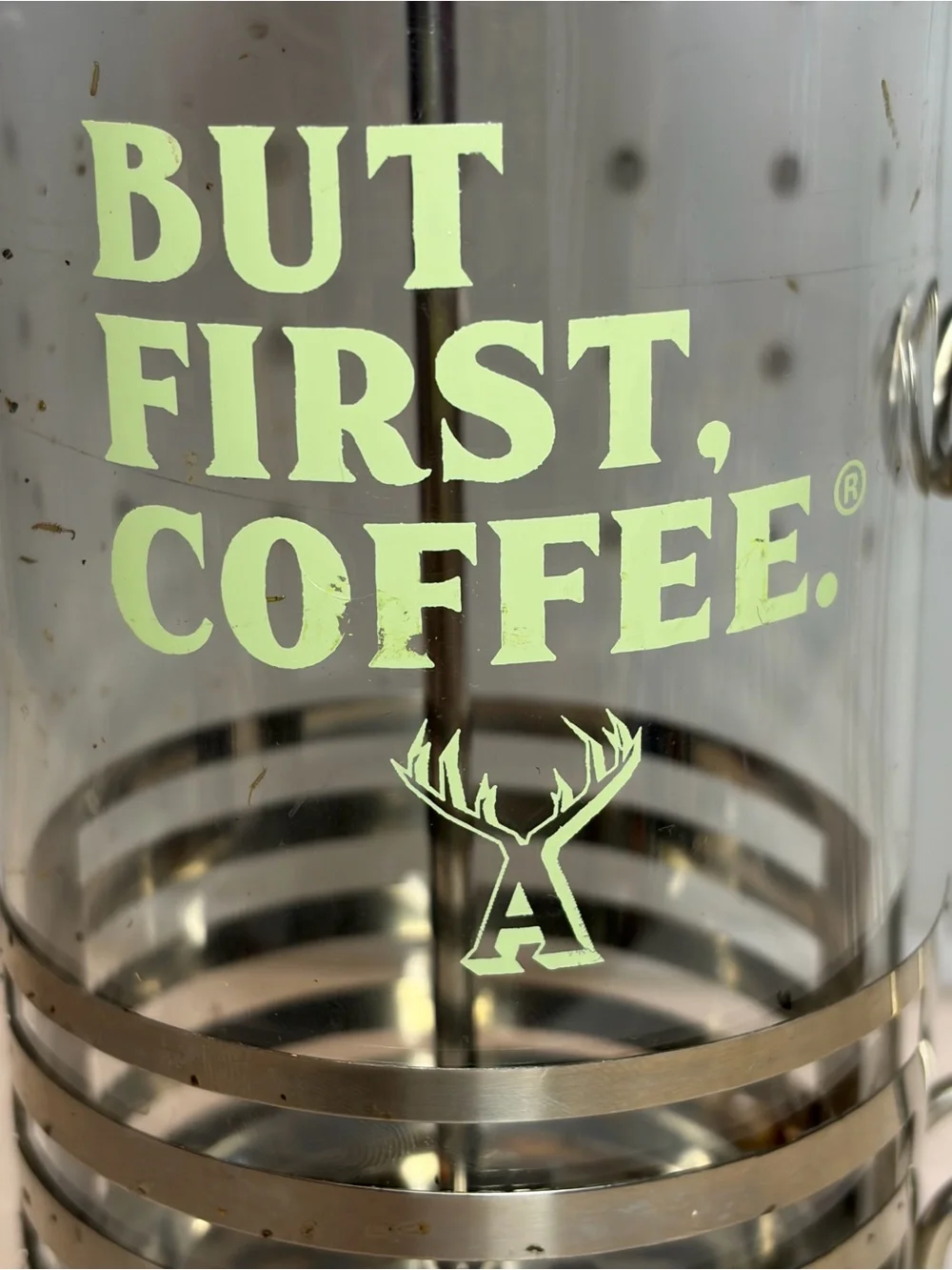 Glass French Press Coffee Maker with Light Green 